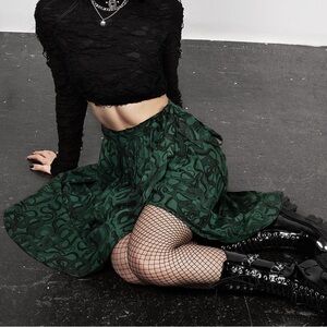 Disturbia Dark Green High Low Skirt
